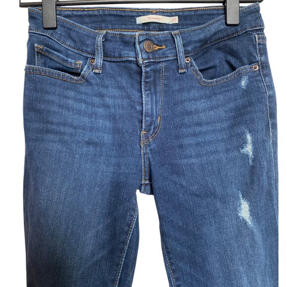 Levi’s 711 Skinny Mid Rise Ripped Jeans size 27 - Picture 4 of 4